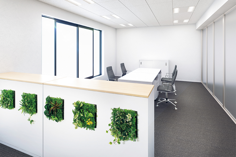 マグネットグリーンはスチールカウンターにも簡単とに付けられ装飾できます